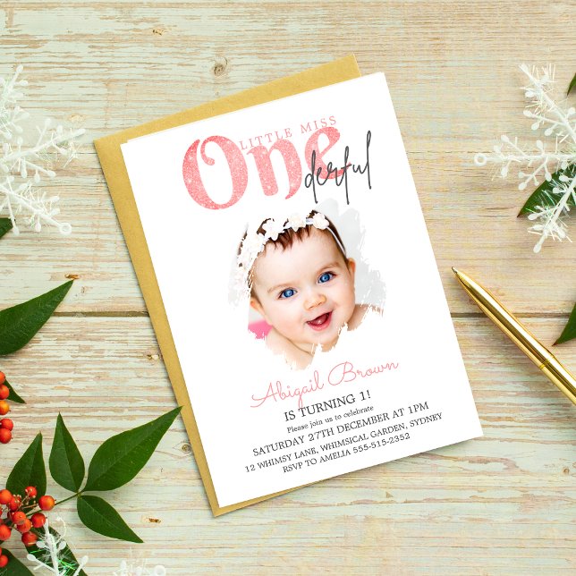 Little miss Onederful 1st birthday invitation (Creator Uploaded)