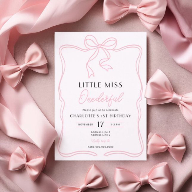 Little Miss Onederful 1st Birthday Invitation (Creator Uploaded)