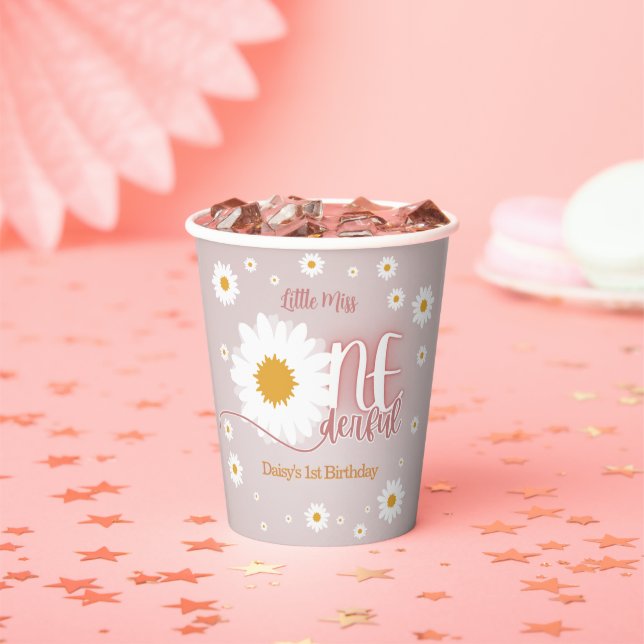 Little Miss Onederful 1st Birthday Paper Cups (Insitu)