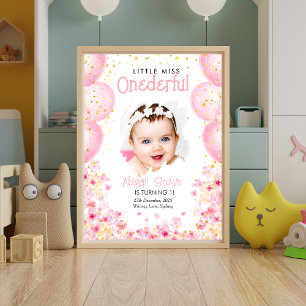 Little miss onederful 1st birthday poster