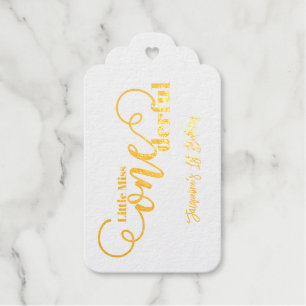 Little Miss ONEderful 1st First Birthday Gift Tags