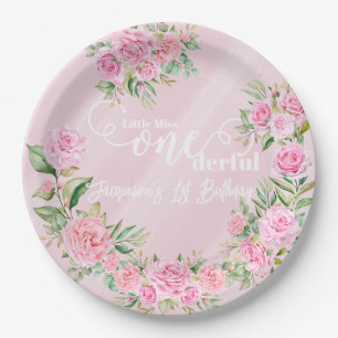 Little Miss ONEderful 1st First Birthday Paper Plate