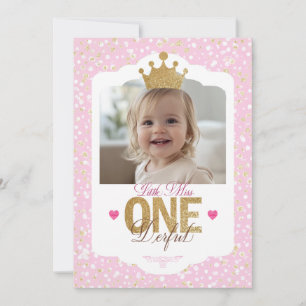 Little Miss ONEderful Birthday Invitation