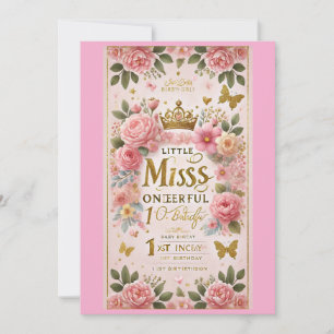 "Little Miss ONEderful Birthday Soirée" 🎀✨ Invitation