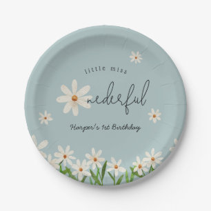 Little Miss ONEderful Daisy Girl Birthday Party Paper Plate