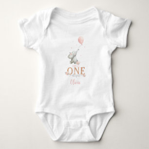Little Miss Onederful Elephant 1st Birthday Baby Bodysuit
