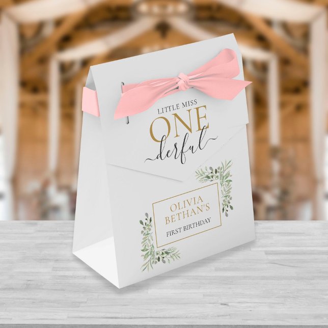 Little Miss ONEderful First Birthday Elegant Favor Favour Box (Creator Uploaded)