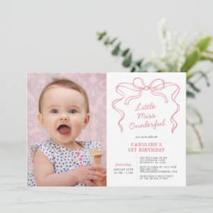 Little Miss Onederful First Birthday Invitation