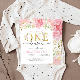 Little Miss ONEderful First Birthday Invitation