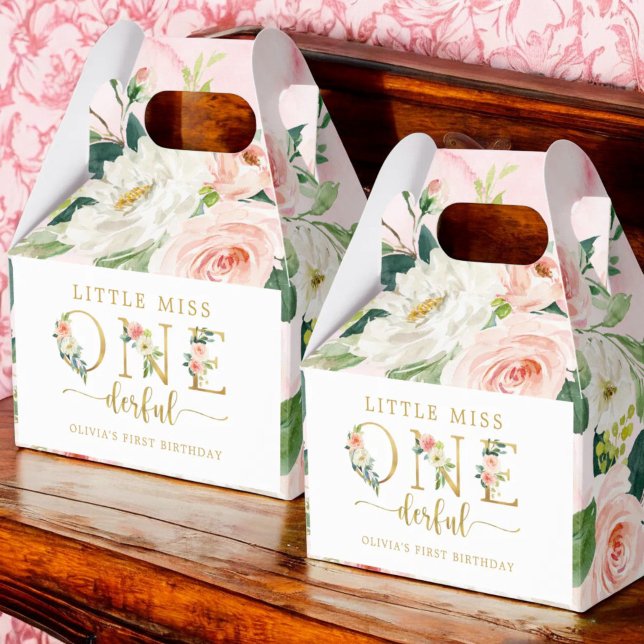 Little Miss Onederful Girl 1st Birthday Party Favour Box (Creator Uploaded)