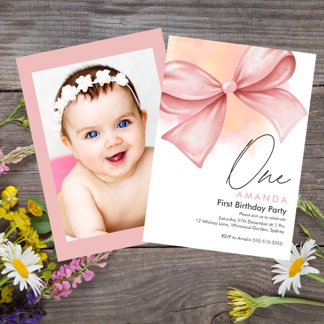 Little miss Onederful Pink 1st birthday invitation (Creator Uploaded)