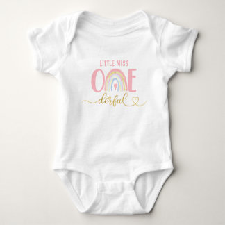 Little miss onederful rainbow baby bodysuit