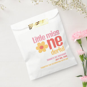 Little Miss Onederful Retro Groovy First Birthday Favour Bag