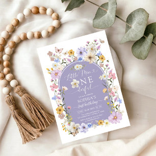 Little Miss ONEderful Wildflower 1st Birthday Invitation