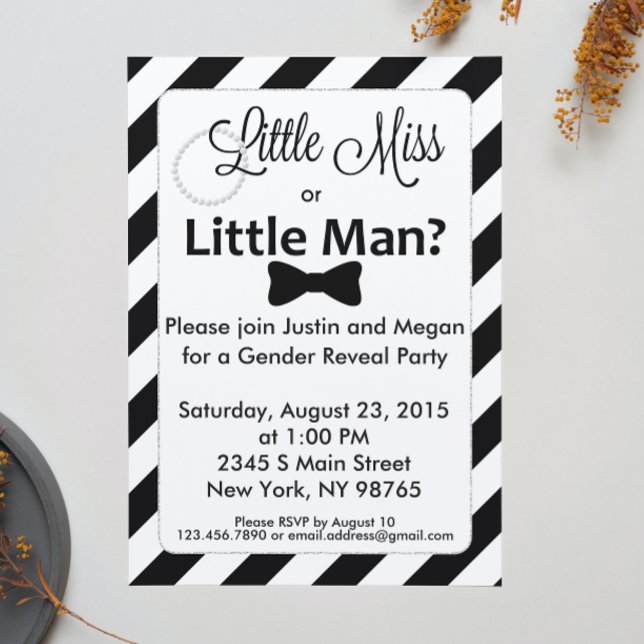 Little Miss or Little Man Gender Reveal Invitation (Creator Uploaded)