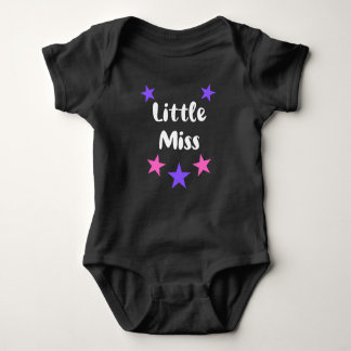 Little Miss Pink and Purple Stars Baby Bodysuit
