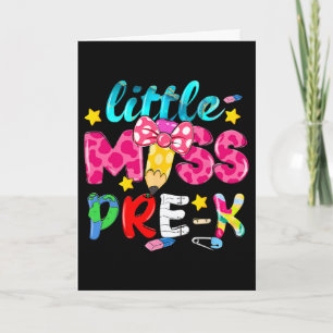 Little Miss Pre-k Coquette Pencil Back To School G Card