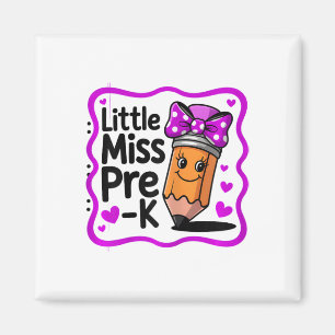 Little Miss Pre-k Cute Ck To School Pre Kindergart Magnet