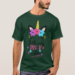 Little Miss Pre K Cutie Unicorn Back To School Tea T-Shirt
