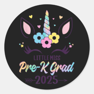 Little Miss Pre-k Grad 2025 Preschool Graduation G Classic Round Sticker
