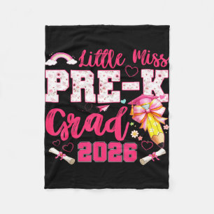 Little miss pre-k grad 2026 coquette preschool fleece blanket