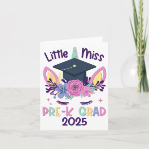 Little Miss Pre-k Grad Preschool Prek Graduation 2 Card