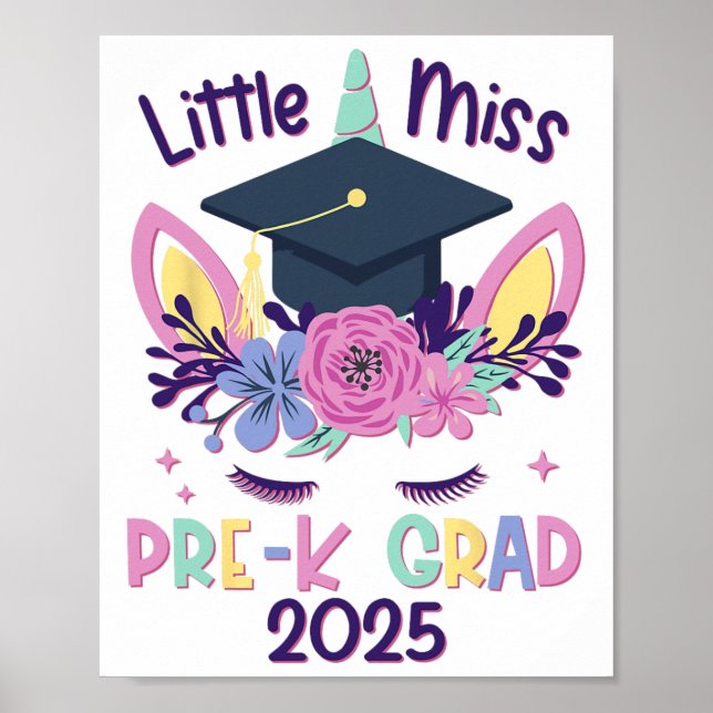 Little Miss Pre-k Grad Preschool Prek Graduation 2 Poster (Front)