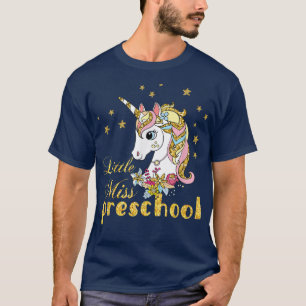 little miss Preschool Back to SchoolUnicorn Girls T-Shirt