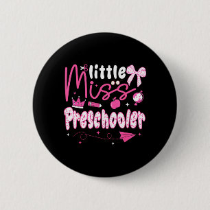 Little Miss Preschooler Coquette Back to School 6 Cm Round Badge