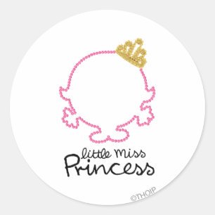 Little Miss Princess   Blank Face Classic Round Sticker