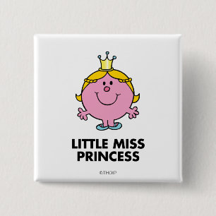 Little Miss Princess   Crown Background 15 Cm Square Badge