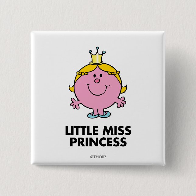 Little Miss Princess | Crown Background 15 Cm Square Badge (Front)