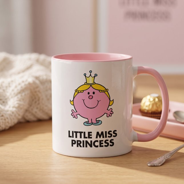 Little Miss Princess | Crown Background Mug (Simulated mug on table)