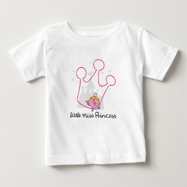 Little Miss Princess | Giant Pink Crown Baby T-Shirt (Front)