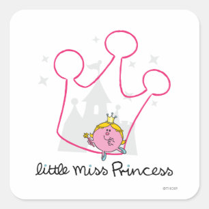 Little Miss Princess   Giant Pink Crown Square Sticker