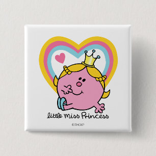 Little Miss Princess Hearts 15 Cm Square Badge