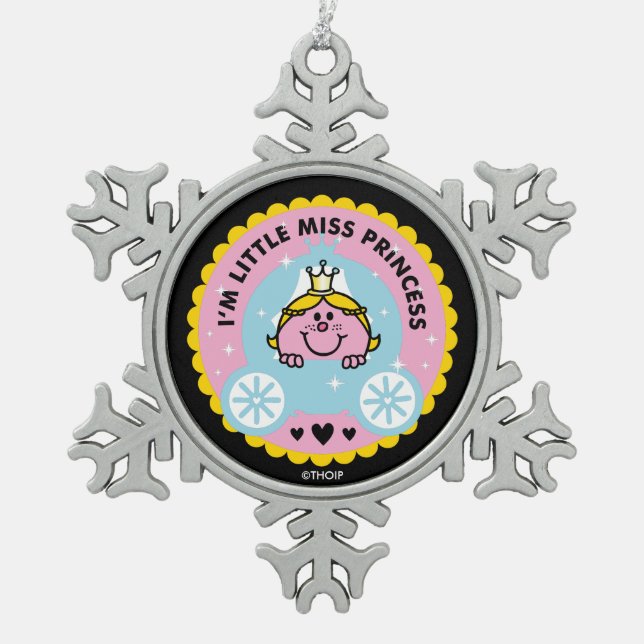 Little Miss Princess | I'm A Princess Snowflake Pewter Christmas Ornament (Front)