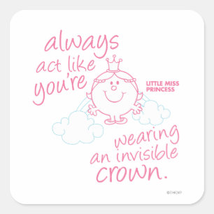 Little Miss Princess   Invisible Crown Square Sticker