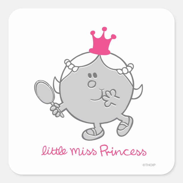 Little Miss Princess | Mirror Mirror Square Sticker (Front)