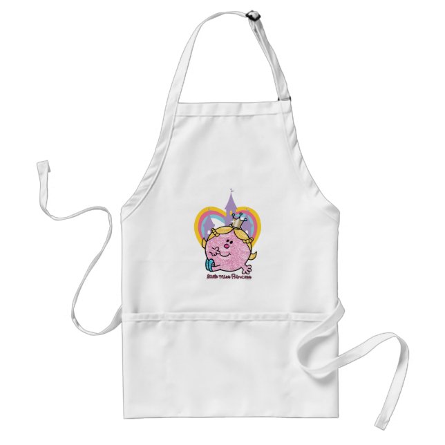 Little Miss Princess Posing With Castle & Heart Standard Apron (Front)