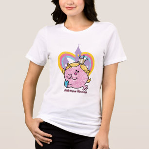 Little Miss Princess Posing With Castle & Heart Tri-Blend Shirt