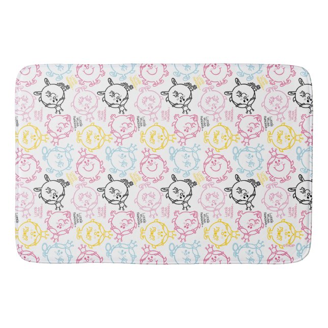 Little Miss Princess | Pretty Pastels Pattern Bath Mat (Front)