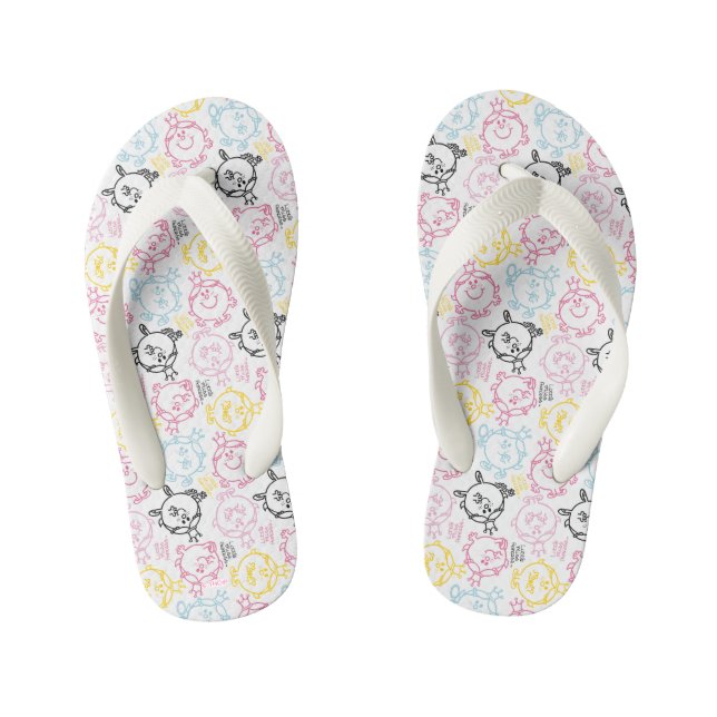 Little Miss Princess | Pretty Pastels Pattern Kid's Thongs (Footbed)