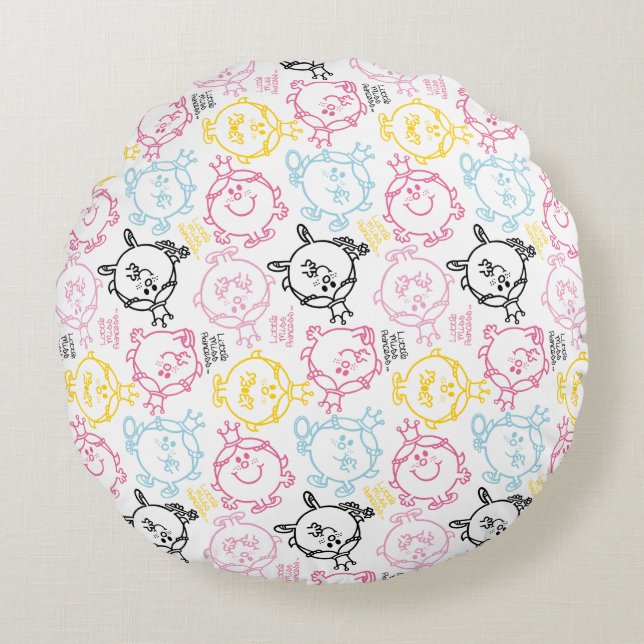 Little Miss Princess | Pretty Pastels Pattern Round Cushion (Front)
