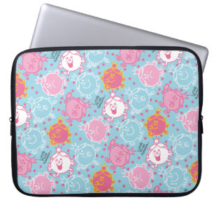 Little Miss Princess Pretty Pink & Blue Pattern Laptop Sleeve