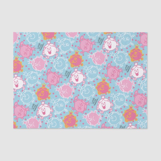 Little Miss Princess | Pretty Pink & Blue Pattern Tissue Paper (Front)