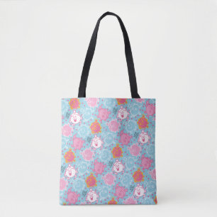 Little Miss Princess Pretty Pink & Blue Pattern Tote Bag