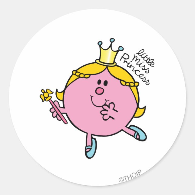 Little Miss Princess | Royal Scepter Classic Round Sticker (Front)