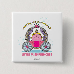 Little Miss Princess Sparkling Carriage 15 Cm Square Badge