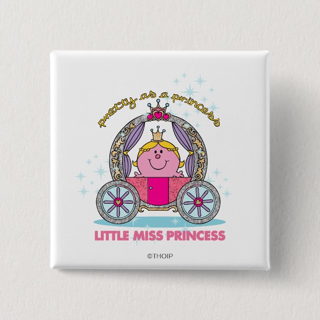 Little Miss Princess | Sparkling Carriage 15 Cm Square Badge (Front)